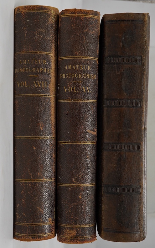 The Amateur Photographer, An Illustrated Popular Journal, Vols XV, 1892 and XV11, 1893, 4to, half calf, worn, Hazel, Watson, and Viney, London, together with a late 19th century photograph album - ‘Recollections of Old L